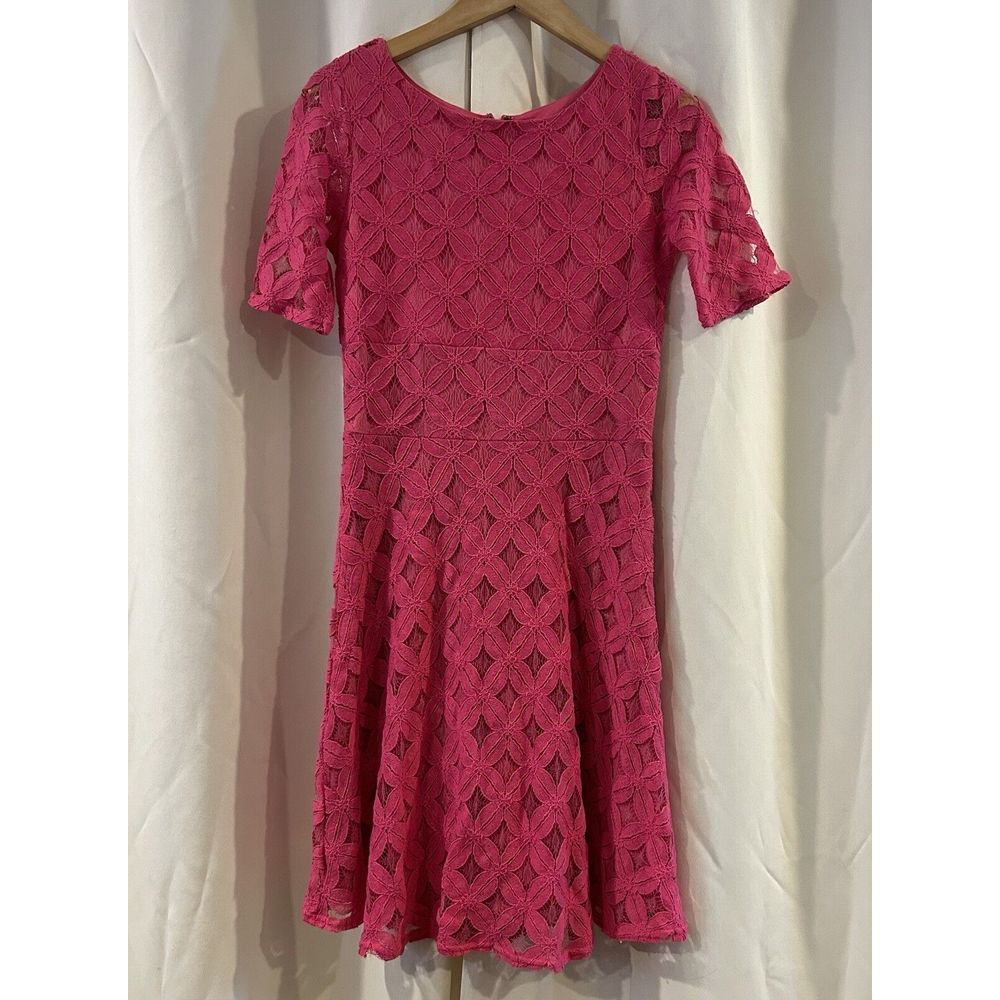 Tiana B Womens Pink Floral Lace Cocktail Party Dress Size 4